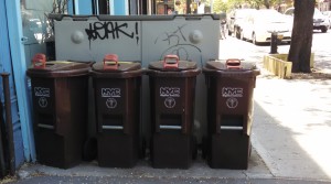 Compostables collection bins in Brooklyn