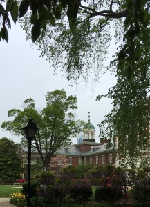 Pennsylvania Hospital Garden With City Beyond